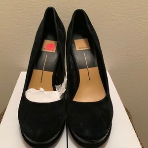 Beautiful platform Heels, Black Suede, Size 9